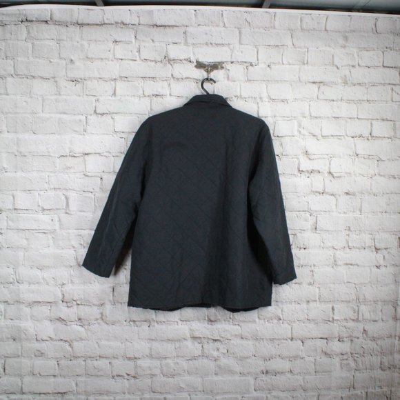 Orvis Black Polyester Blend Quilted Lined Button Down Jacket Size XL P - Picture 8 of 9